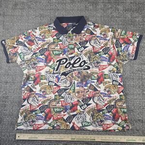 Polo Ralph Lauren Collegiate Mascot AOP Slim Fit Polo Mens Sz 4XL